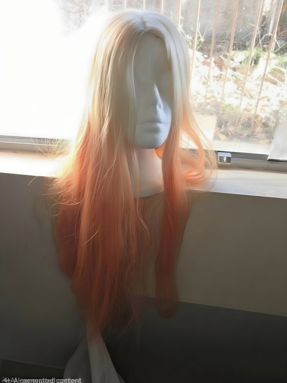 Blonde to Vibrant Orange Ombre Straight Wig - 32 In Women Hair - Picture 2 of 7